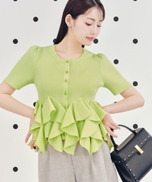 CELFORD | 【WEB・一部店舗限定カラー】ラッフルフリルペプラムニットカーディガン(カーディガン/ボレロ)