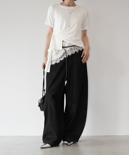 chuclla（チュクラ）の「ボリュームデニムパンツ chw26s233（デニムパンツ・レディース・ブラック・L/M）」の2枚目の写真