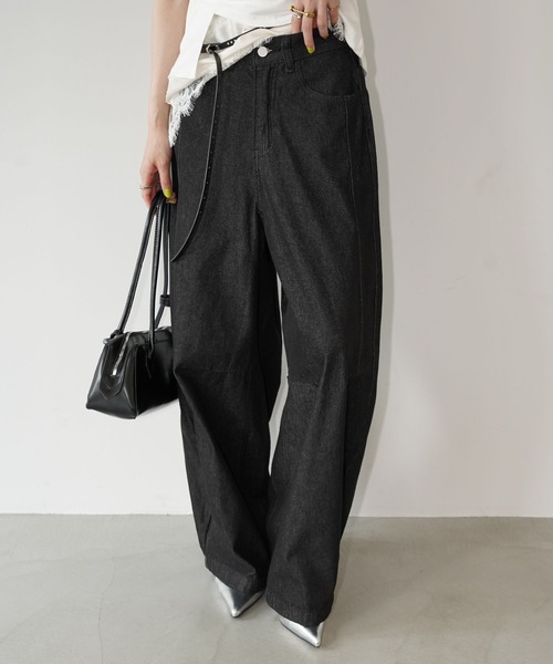 chuclla（チュクラ）の「ボリュームデニムパンツ chw26s233（デニムパンツ・レディース・ブラック・L/M）」の3枚目の写真
