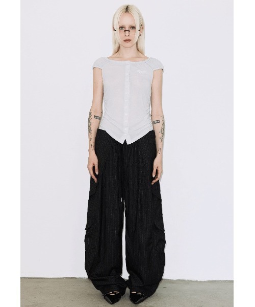 FANCY CLUB(ファンシークラブ)の「A'GEM/9 × .kom 『FANCY CLUB/ファンシークラブ』 SOFT BUTTON OFF-SHOULDER TOP/ソフトボタンオフショルダートップス(その他トップス・レディース・ブルー/アイボリー・FREE)」の21枚目の写真