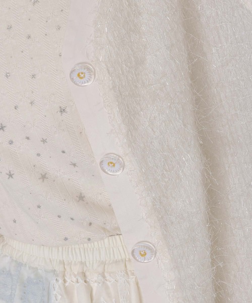iS ScoLar(イズスカラー)の「562211:ひまわり刺繍 フェザーラメシフォンカーディガン(カーディガン/ボレロ・レディース・ピンク/ブラック/アイボリー・M)」の9枚目の写真