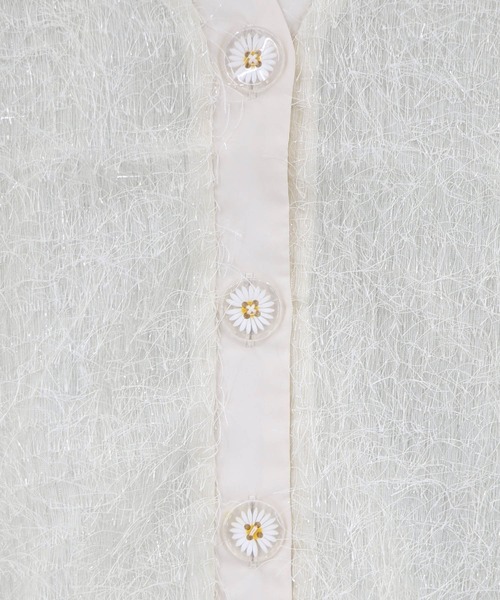 iS ScoLar(イズスカラー)の「562211:ひまわり刺繍 フェザーラメシフォンカーディガン(カーディガン/ボレロ・レディース・ピンク/ブラック/アイボリー・M)」の19枚目の写真
