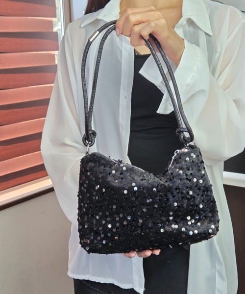 tolene(トレネ)の「スパンコール キラキラ ミニバッグ ショルダーバッグ(ショルダーバッグ・レディース・ブラック/シルバー・FREE)」の6枚目の写真