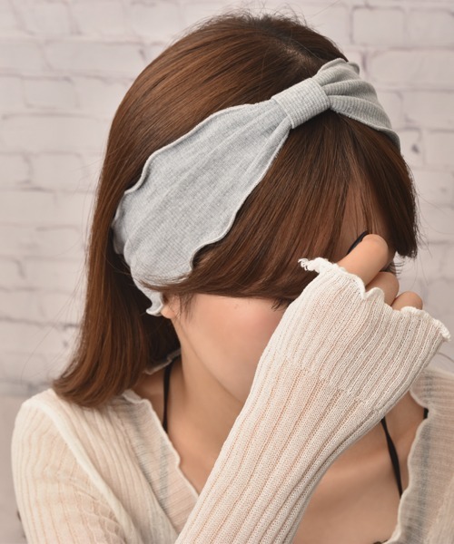 TONE SELECT GOODS（トーンセレクトグッズ）の「【float】メローリボン リブ ヘアバンド【10色展開】（ヘアバンド・レディース・マスタード/ベージュ/グレー/ネイビー/ホワイト/ブラック/ワインレッド/ピンク/ブラウン/チャコール・FREE）」の16枚目の写真