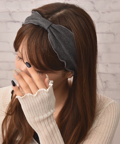 TONE SELECT GOODS（トーンセレクトグッズ）の「【float】メローリボン リブ ヘアバンド【10色展開】（ヘアバンド・レディース・マスタード/ベージュ/グレー/ネイビー/ホワイト/ブラック/ワインレッド/ピンク/ブラウン/チャコール・FREE）」の18枚目の写真