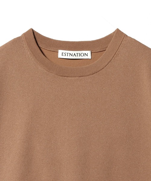 ESTNATION(エストネーション)の「ESTNATION / 和紙ニット Tシャツ(Tシャツ/カットソー・メンズ・ライトグレー/コーラル/ダークブラウン・MEDIUM/LARGE)」の5枚目の写真