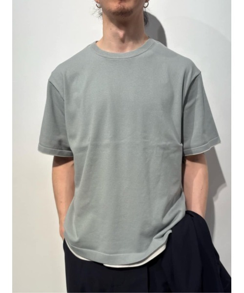 ESTNATION(エストネーション)の「ESTNATION / 和紙ニット Tシャツ(Tシャツ/カットソー・メンズ・ライトグレー/コーラル/ダークブラウン・MEDIUM/LARGE)」の9枚目の写真
