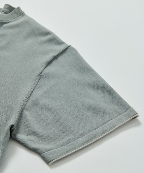 ESTNATION(エストネーション)の「ESTNATION / 和紙ニット Tシャツ(Tシャツ/カットソー・メンズ・ライトグレー/コーラル/ダークブラウン・MEDIUM/LARGE)」の11枚目の写真