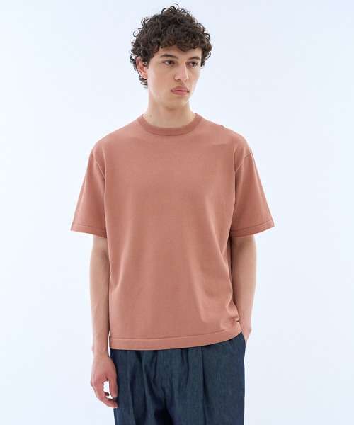 ESTNATION(エストネーション)の「ESTNATION / 和紙ニット Tシャツ(Tシャツ/カットソー・メンズ・ライトグレー/コーラル/ダークブラウン・MEDIUM/LARGE)」の12枚目の写真