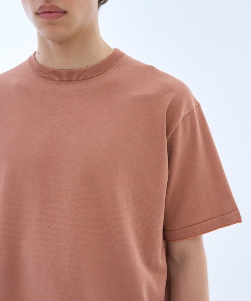 ESTNATION(エストネーション)の「ESTNATION / 和紙ニット Tシャツ(Tシャツ/カットソー・メンズ・ライトグレー/コーラル/ダークブラウン・MEDIUM/LARGE)」の13枚目の写真