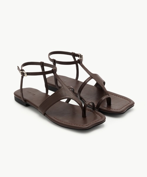 PAES(ペイズ)の「Square Panel Sandal 25268 Brown(サンダル・レディース・ブラウン・23.0cm/25.0cm/24.5cm/24.0cm/23.5cm)」の1枚目の写真