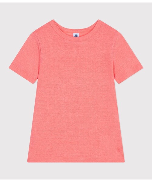PETIT BATEAU（プチバトー）の「リネン半袖Ｔシャツ（Tシャツ/カットソー・レディース・ライトブルー/カーキ/オレンジ・X-SMALL/SMALL/MEDIUM/LARGE）」の6枚目の写真