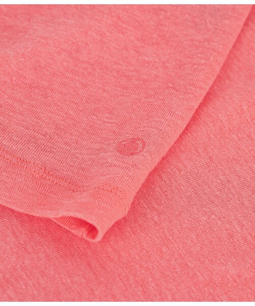 PETIT BATEAU（プチバトー）の「リネン半袖Ｔシャツ（Tシャツ/カットソー・レディース・ライトブルー/カーキ/オレンジ・X-SMALL/SMALL/MEDIUM/LARGE）」の8枚目の写真