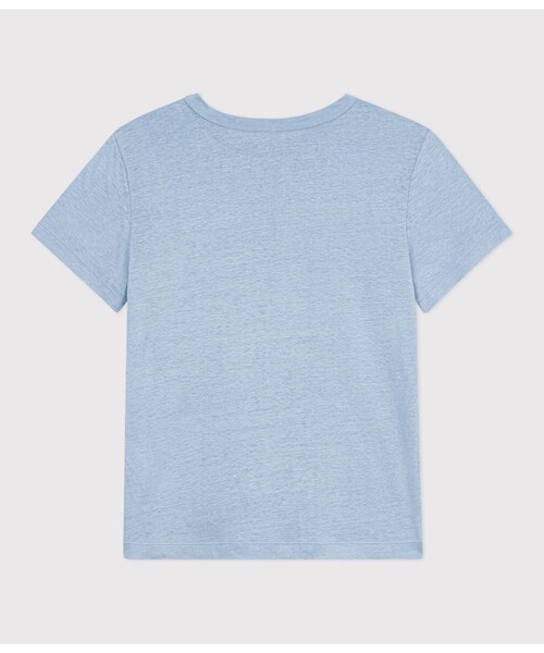 PETIT BATEAU（プチバトー）の「リネン半袖Ｔシャツ（Tシャツ/カットソー・レディース・ライトブルー/カーキ/オレンジ・X-SMALL/SMALL/MEDIUM/LARGE）」の12枚目の写真