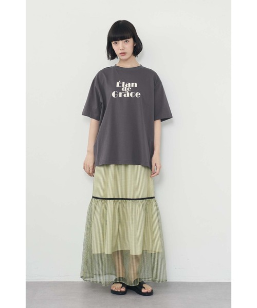 Limue(リミュ)の「ロゴBIGTee(Tシャツ/カットソー・レディース・チャコールグレー/ホワイト・FREE)」の7枚目の写真