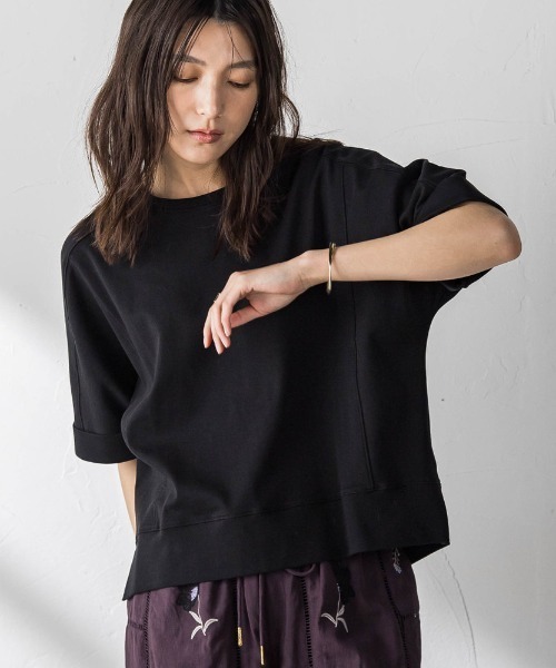 MAYSON GREY(メイソングレイ)の「トリケア配色ステッチプルオーバー(Tシャツ/カットソー・レディース・ブラック/ベージュ/ホワイト・M)」の2枚目の写真