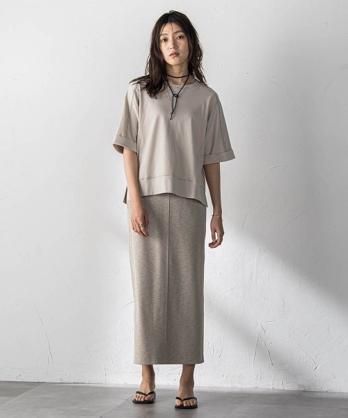 MAYSON GREY(メイソングレイ)の「トリケア配色ステッチプルオーバー(Tシャツ/カットソー・レディース・ブラック/ベージュ/ホワイト・M)」の8枚目の写真