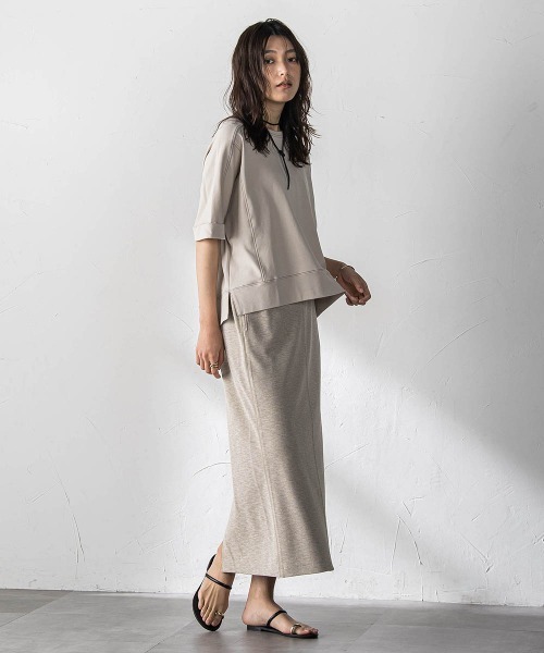 MAYSON GREY(メイソングレイ)の「トリケア配色ステッチプルオーバー(Tシャツ/カットソー・レディース・ブラック/ベージュ/ホワイト・M)」の9枚目の写真