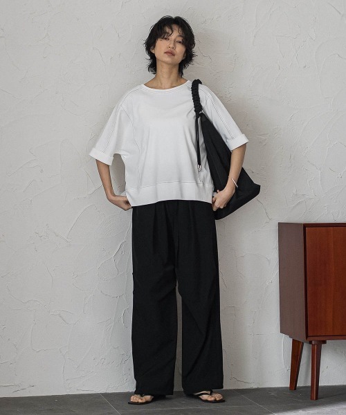 MAYSON GREY(メイソングレイ)の「トリケア配色ステッチプルオーバー(Tシャツ/カットソー・レディース・ブラック/ベージュ/ホワイト・M)」の16枚目の写真