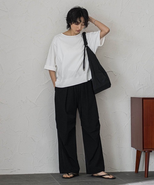 MAYSON GREY(メイソングレイ)の「トリケア配色ステッチプルオーバー(Tシャツ/カットソー・レディース・ブラック/ベージュ/ホワイト・M)」の17枚目の写真