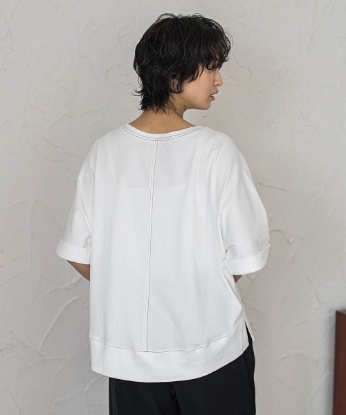 MAYSON GREY(メイソングレイ)の「トリケア配色ステッチプルオーバー(Tシャツ/カットソー・レディース・ブラック/ベージュ/ホワイト・M)」の13枚目の写真