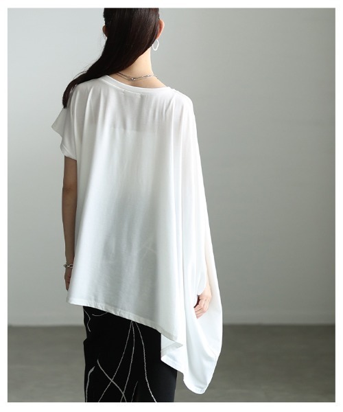 Sawa a la mode(サワアラモード)の「アシンメトリーチュニックカットソー(Tシャツ/カットソー・レディース・グレー/ホワイト/ブラック・FREE)」の16枚目の写真