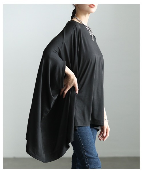 Sawa a la mode(サワアラモード)の「アシンメトリーチュニックカットソー(Tシャツ/カットソー・レディース・グレー/ホワイト/ブラック・FREE)」の21枚目の写真