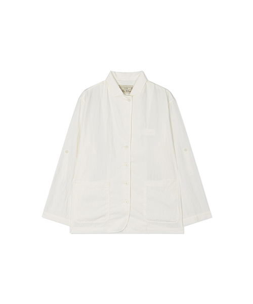 Yuje(ユジェ)の「AIRY TRENCH JACKET (2color)(テーラードジャケット・レディース・Off White/チャコールグレー・FREE)」の1枚目の写真