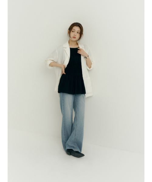 Yuje(ユジェ)の「AIRY TRENCH JACKET (2color)(テーラードジャケット・レディース・Off White/チャコールグレー・FREE)」の8枚目の写真