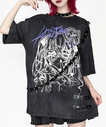 『AOSPACE/アオスペース』ベルト付き眼帯少女プリントTシャツ