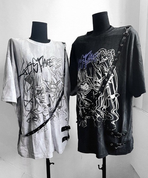 NOVESSEL(ノベセル)の「『AOSPACE/アオスペース』ベルト付き眼帯少女プリントTシャツ(Tシャツ/カットソー・レディース・ブラック/ホワイト・FREE)」の10枚目の写真