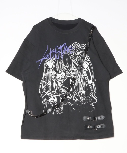 NOVESSEL(ノベセル)の「『AOSPACE/アオスペース』ベルト付き眼帯少女プリントTシャツ(Tシャツ/カットソー・レディース・ブラック/ホワイト・FREE)」の13枚目の写真