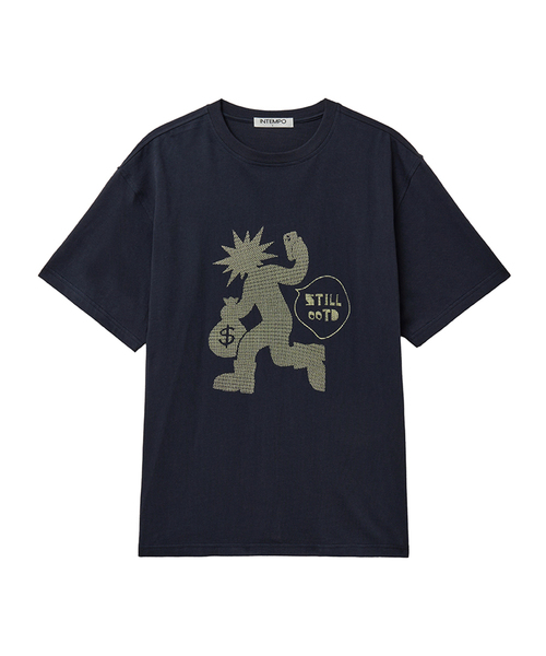 INTEMPOMOOD(インテンポムード)の「オオティディグラフィックTシャツ : 2カラー(Tシャツ/カットソー・メンズ・グレー/ネイビー・MEDIUM/LARGE)」の2枚目の写真