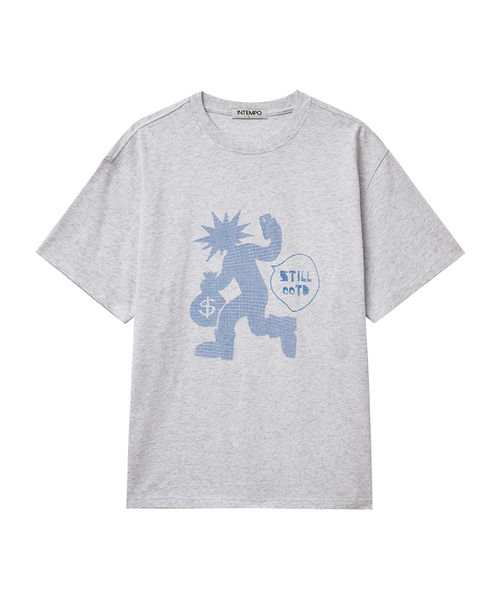 INTEMPOMOOD(インテンポムード)の「オオティディグラフィックTシャツ : 2カラー(Tシャツ/カットソー・メンズ・グレー/ネイビー・MEDIUM/LARGE)」の1枚目の写真