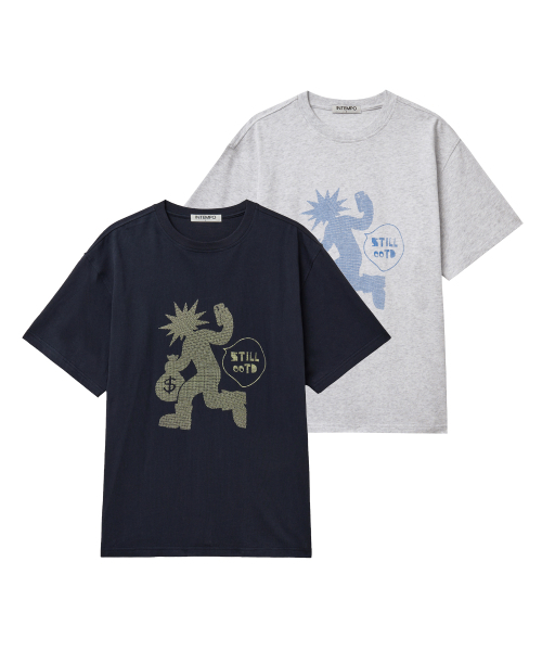 INTEMPOMOOD(インテンポムード)の「オオティディグラフィックTシャツ : 2カラー(Tシャツ/カットソー・メンズ・グレー/ネイビー・MEDIUM/LARGE)」の3枚目の写真