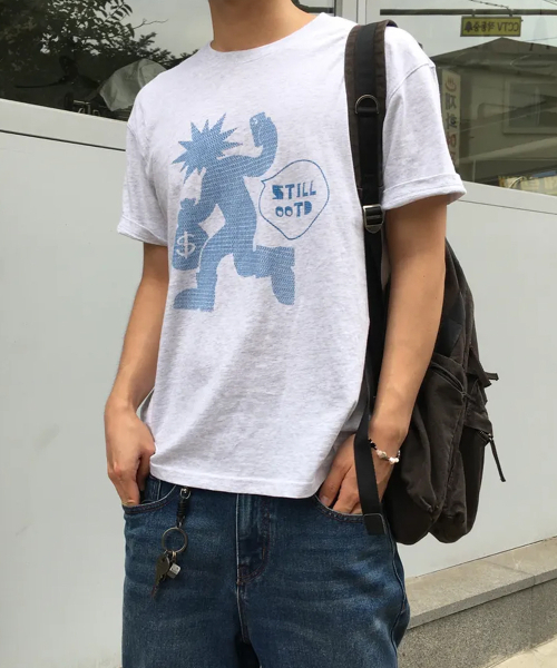 INTEMPOMOOD(インテンポムード)の「オオティディグラフィックTシャツ : 2カラー(Tシャツ/カットソー・メンズ・グレー/ネイビー・MEDIUM/LARGE)」の4枚目の写真