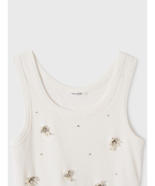 EIMY ISTOIRE(エイミーイストワール)の「TRESOR TANK(タンクトップ・レディース・オフホワイト/ピンク/グレー/ブラック・F)」の15枚目の写真