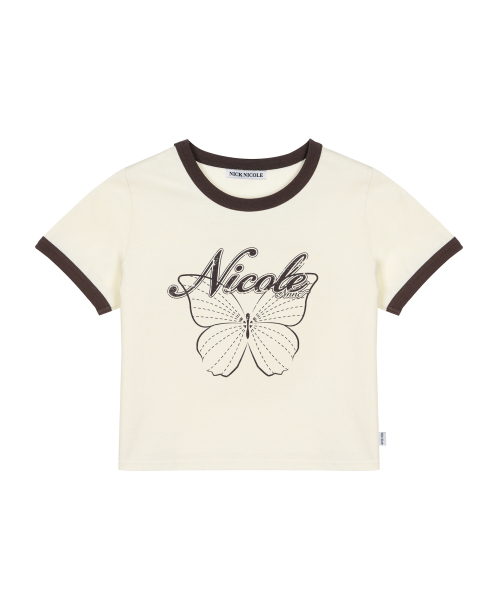NICK&NICOLE（ニックアンドニコール）の「BUTTERFLY RINGER CROP TOP_CREAM（Tシャツ/カットソー・レディース・その他・FREE）」の4枚目の写真