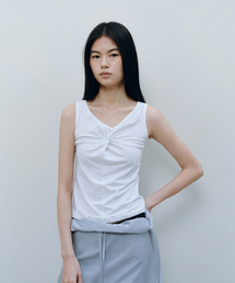 SOFT TWIST SLEEVELESS, WHITE