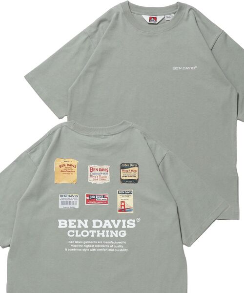 BEN DAVIS(ベンデイビス)の「【BEN DAVIS(ベンデイビス)】 LABELS TEE / Tシャツ 半袖 クルーネック 刺繍 ワンポイント プリント ユニセックス オーバーサイズ(Tシャツ/カットソー・メンズ・ブラック/グリーン系その他3/ホワイト・LARGE/MEDIUM/X-LARGE)」の3枚目の写真
