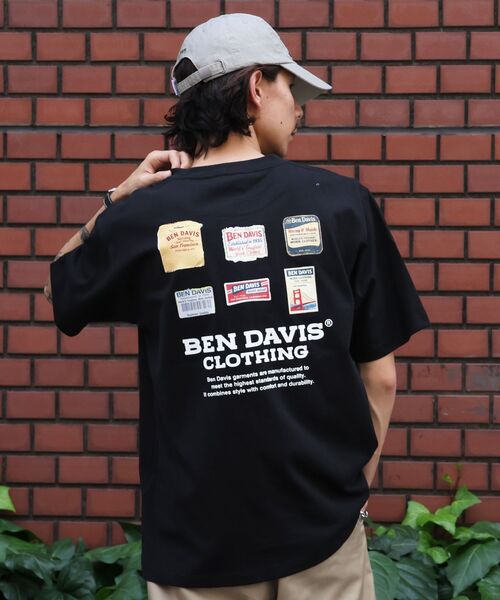 BEN DAVIS(ベンデイビス)の「【BEN DAVIS(ベンデイビス)】 LABELS TEE / Tシャツ 半袖 クルーネック 刺繍 ワンポイント プリント ユニセックス オーバーサイズ(Tシャツ/カットソー・メンズ・ブラック/グリーン系その他3/ホワイト・LARGE/MEDIUM/X-LARGE)」の1枚目の写真