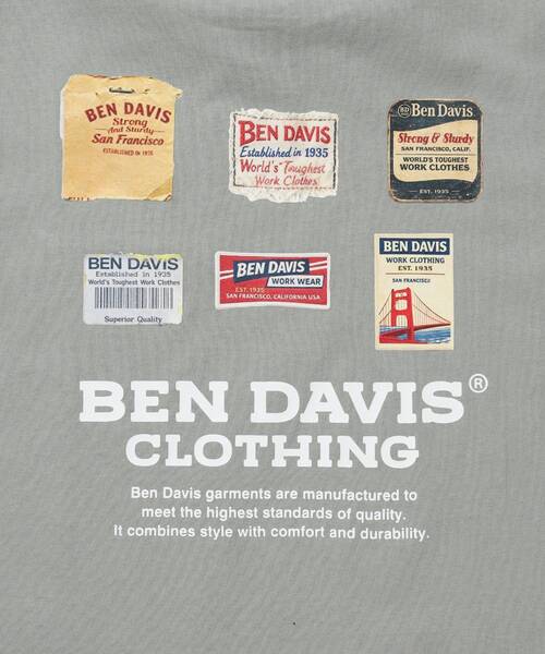 BEN DAVIS(ベンデイビス)の「【BEN DAVIS(ベンデイビス)】 LABELS TEE / Tシャツ 半袖 クルーネック 刺繍 ワンポイント プリント ユニセックス オーバーサイズ(Tシャツ/カットソー・メンズ・ブラック/グリーン系その他3/ホワイト・LARGE/MEDIUM/X-LARGE)」の4枚目の写真