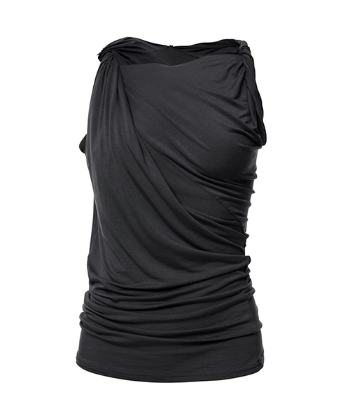FLAREUP(フレアアップ)の「Braided Asymmetrical Sleeveless (FL-166_Black)(Tシャツ/カットソー・レディース・ブラック・OS)」の1枚目の写真