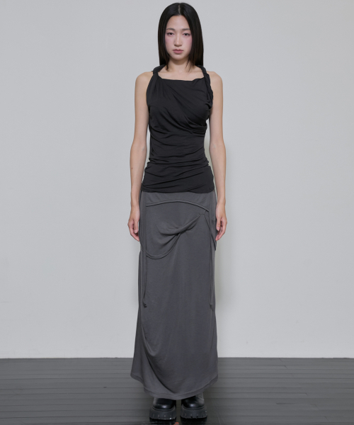 FLAREUP(フレアアップ)の「Braided Asymmetrical Sleeveless (FL-166_Black)(Tシャツ/カットソー・レディース・ブラック・OS)」の5枚目の写真