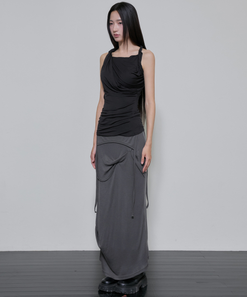 FLAREUP(フレアアップ)の「Braided Asymmetrical Sleeveless (FL-166_Black)(Tシャツ/カットソー・レディース・ブラック・OS)」の6枚目の写真