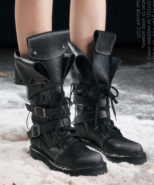Another S サイトゥーユニセックスブーツ Cest Nous】Laced Foldable Riding Boots / 【セヌー】2wayベルト