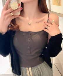 通気性抜群カップ付きキャミソール