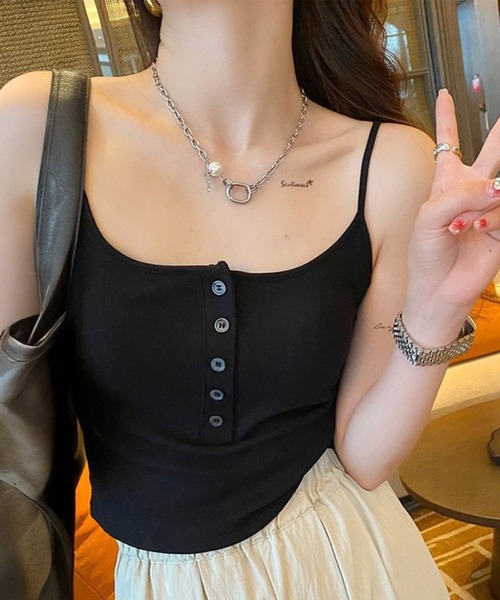 by LEGNA(バイレグナ)の「通気性抜群カップ付きキャミソール(キャミソール・レディース・ブラック/ホワイト/ダークブラウン/ダークグレー/グレー/アイボリー・FREE)」の15枚目の写真