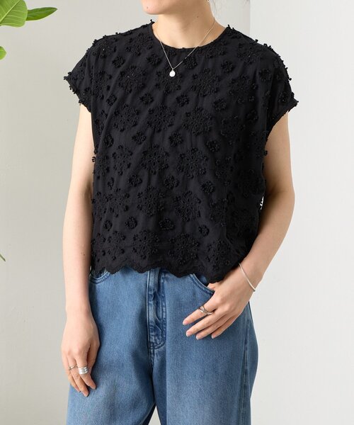 BEARDSLEY(ビアズリー)の「シシュウブラウス(シャツ/ブラウス・レディース・ホワイト/ブラック・FREE)」の6枚目の写真