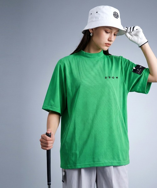 antiqua(アンティカ)の「【STCH】メッシュ生地 吸水速乾 モックネック プルオーバー(Tシャツ/カットソー・レディース・グリーン/ブルー/ブラック/ホワイト・LXL/ML)」の22枚目の写真